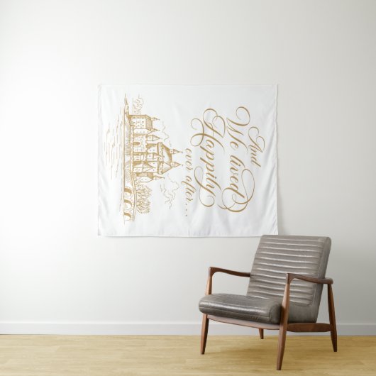 We lived happily ever after royal backdrop wandkleed (In Situ (horizontaal))