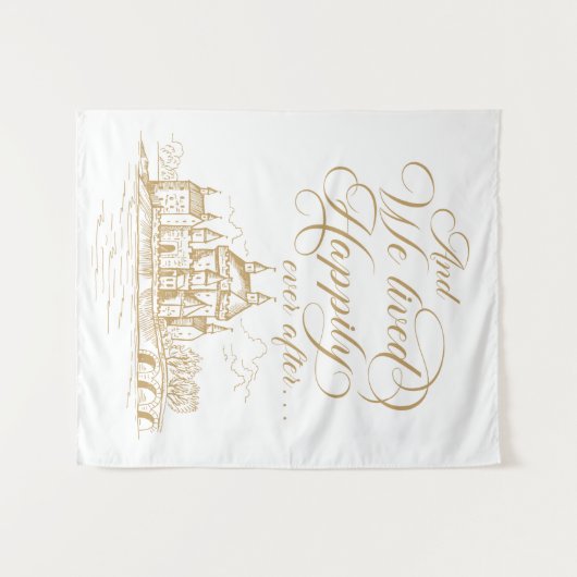 We lived happily ever after royal backdrop wandkleed (Voorkant (horizontaal))