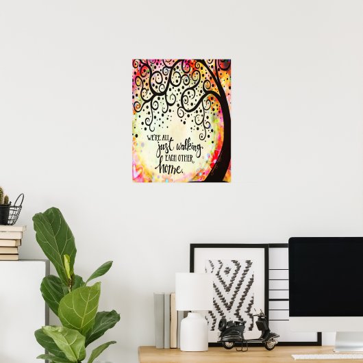 We lopen allemaal gewoon met elkaar mee naar huis poster (Thuiskantoor)