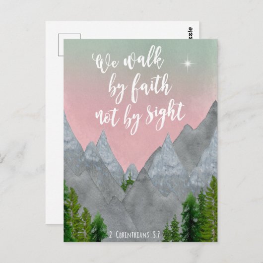 we lopen door geloof en niet door briefkaart van h (Voorkant / Achterkant)