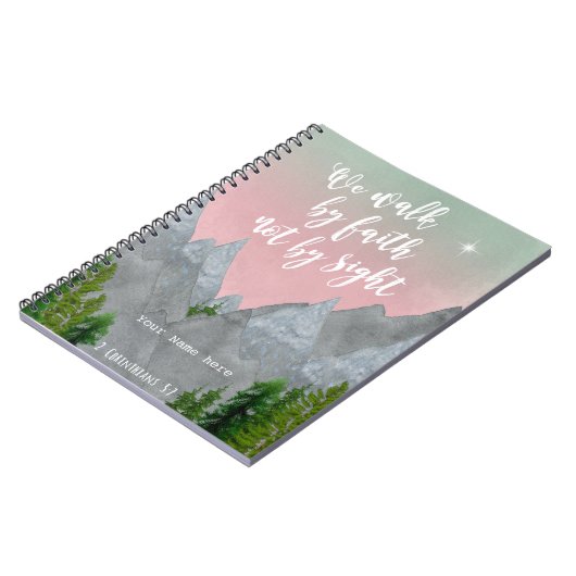 we lopen door geloof en niet door notitieboek van  (Linkerzijde)