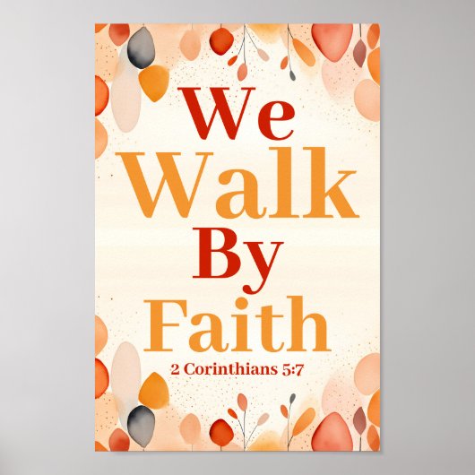 We lopen door het geloof Boho Christelijke Wall Ar Poster (Voorkant)
