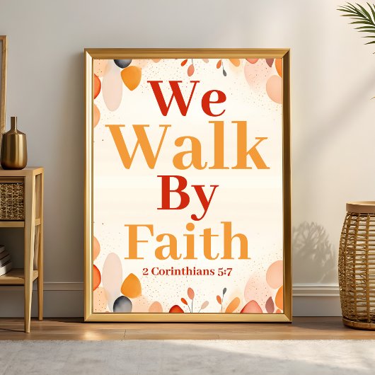 We lopen door het geloof Boho Christelijke Wall Ar Poster