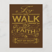 We lopen door het geloof Schriftcitaat Briefkaart (Voorkant)