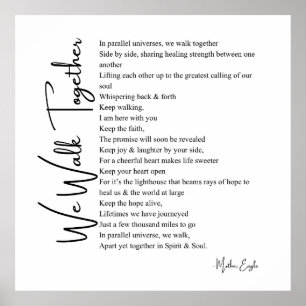 We lopen samen liefdesgedicht poster wanddecoratie