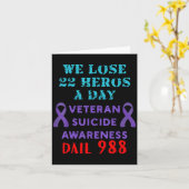 We Lose 22 Heros A Day Veteran Suicide Prevention  Kaart (Gele Bloem)