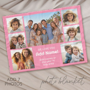We Love Add Naam - Fotocollage met 7 foto's Fleece Deken