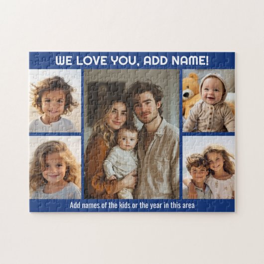 We Love Add Name - 5 Foto Collage Legpuzzel (Horizontaal)