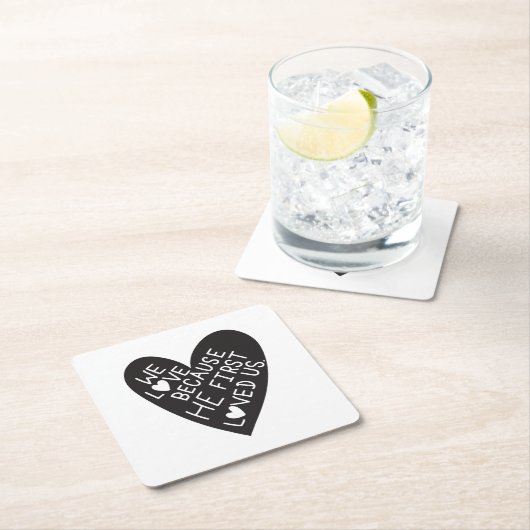 We love because he first loved us kartonnen onderzetters (Insitu)