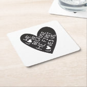 We love because he first loved us kartonnen onderzetters (Schuin)