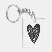 We love because he first loved us sleutelhanger (Voorkant Links)