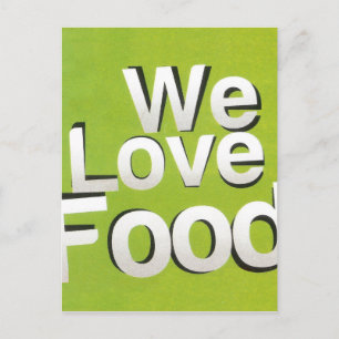 We Love Food: Hate Waste   Groen & Wit Esthetiek Briefkaart