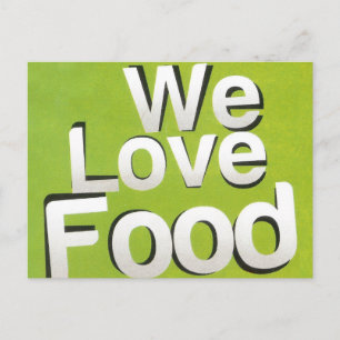 We Love Food: Hate Waste Groen & Wit Esthetiek Briefkaart