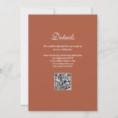 We Love Heart QR Code Terracotta Huwelijk Kaart (Achterkant)