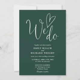 We Love Heart Script Smaragdgroene Trouwdag Kaart