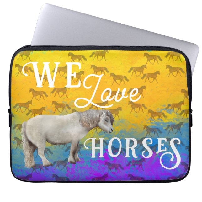 We love horses laptop sleeve (Voorkant)