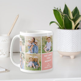 We Love Mama Moderne Roze Fotocollage Koffiemok