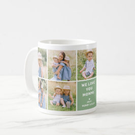 We Love Moeder Moderne Groene Foto Collage Koffiemok