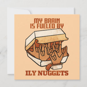 We Love Nuggets - Brokjesliefde - ASL ILY Obsessie Bedankkaart
