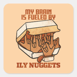 We Love Nuggets - Nugget Love - ASL ILY Obsession Vierkante Sticker
