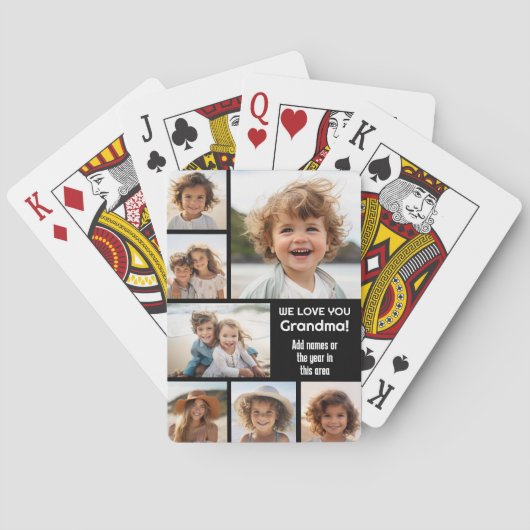 We Love Oma - Fotocollage met 7 foto's Pokerkaarten (Achterkant)