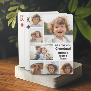 We Love Oma - Fotocollage met 7 foto's Pokerkaarten