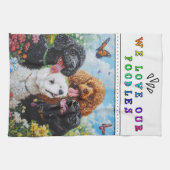 We Love Our Poodles Keukenhanddoek (Horizontaal)