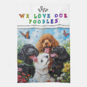 We Love Our Poodles Kitchen Towel Theedoek (Verticaal)