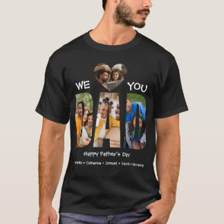 We Love Papa – 4 Foto Collage | Gelukkige Vaderdag T-shirt