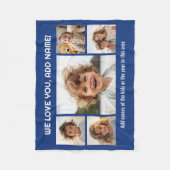 We Love Papa of Opa - 5 Foto Collage Fleece Deken (Voorkant)