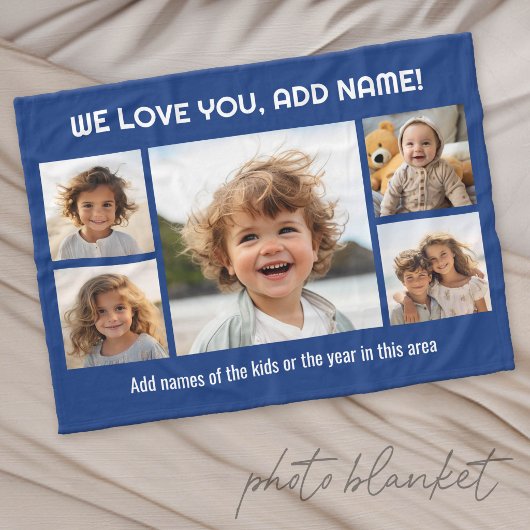 We Love Papa of Opa - 5 Foto Collage Fleece Deken