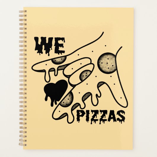 We Love Pizzas - Pizza Liefde - ASL ILY Obsessie D Planner (Voorkant)