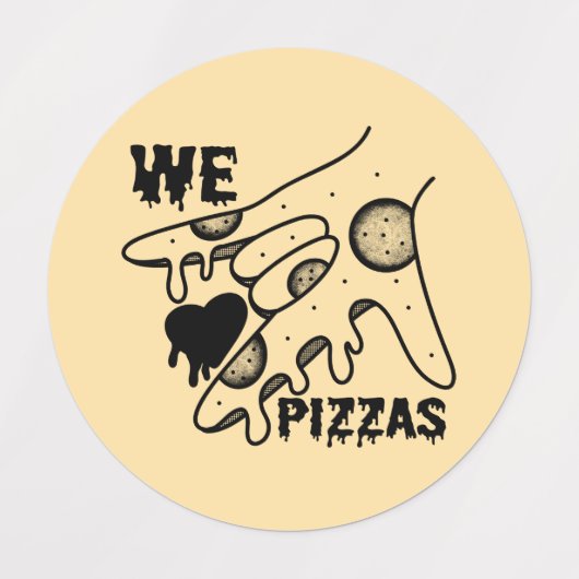 We Love Pizzas - Pizza Love - ASL ILY Obsession De Labels (Design 2)