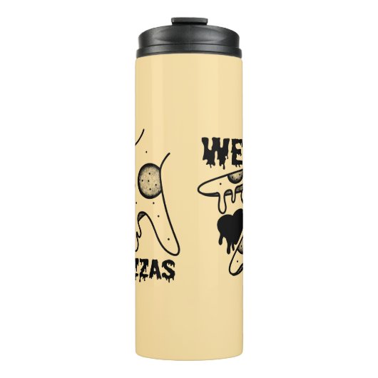 We Love Pizzas - Pizza Love - ASL ILY Obsession De Thermosbeker (Voorkant)