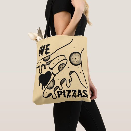 We Love Pizzas - Pizza Love - ASL ILY Obsession De Tote Bag (Dichtbij)
