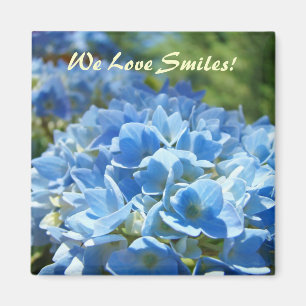We Love Smiles! magneten Blauwe Hortensia Bloemen