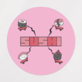 We Love Sushi - Sushi Love - ASL ILY Obsessie Labels (Design 2)