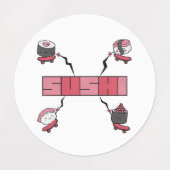 We Love Sushi - Sushi Love - ASL ILY Obsessie Labels (Design 1)