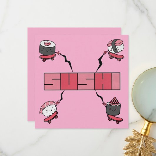 We Love Sushi - Sushi Love - ASL ILY Obsession Bedankkaart (Voorkant / Achterkant in situ)