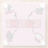 We Love Sushi - Sushi Love - ASL ILY Obsession Glazen Onderzetter (Achterkant)