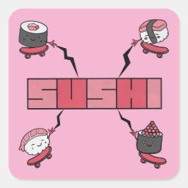 We Love Sushi - Sushi Love - ASL ILY Obsession Vierkante Sticker