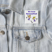 We Love Turnen Vierkante Button 5,1 Cm (In situ)