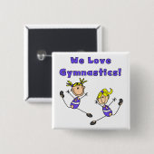 We Love Turnen Vierkante Button 5,1 Cm (Voorkant /achterkant)