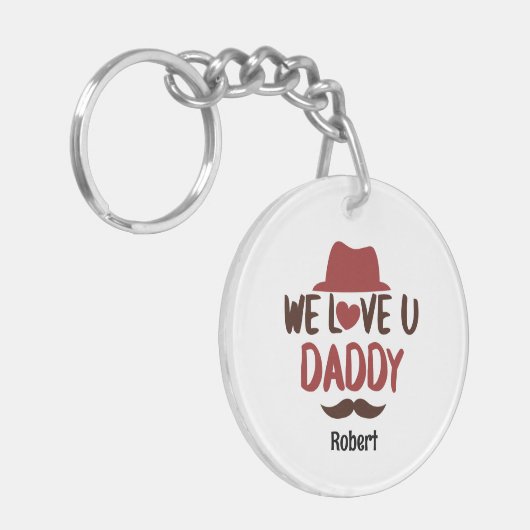 We love u daddy funny design  sleutelhanger (Voorkant Links)