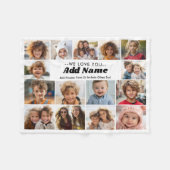 We Love You - Aangepaste naam - 15 foto collage Fleece Deken (Voorkant (Horizontaal))