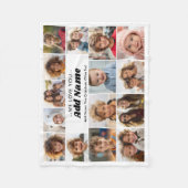 We Love You - Aangepaste naam - 15 foto collage Fleece Deken (Voorkant)