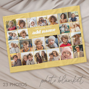 We Love You Aangepaste Naam - 23 Foto Collage Fleece Deken