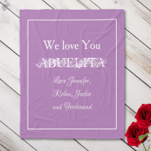 "We Love You ABUELITA" Aangepaste namen Mauve