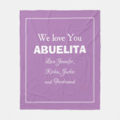 "We Love You ABUELITA" gepersonaliseerd Mauve Fleece Deken (Voorkant)