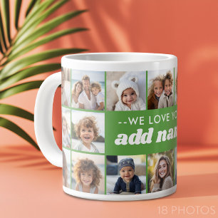 We Love You ADD NAME - 18 Foto Collage Grote Koffiekop